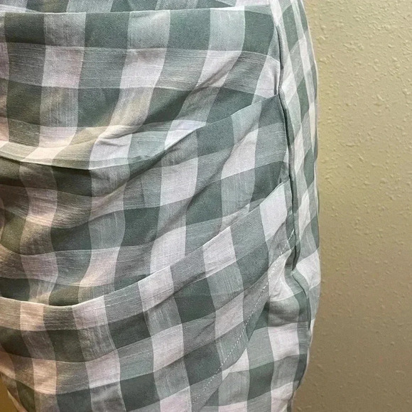 Runaway The Label Tighan Dress Women’s Sz 4 Sage Gingham Checkered One Shoulder - Picture 5 of 9
